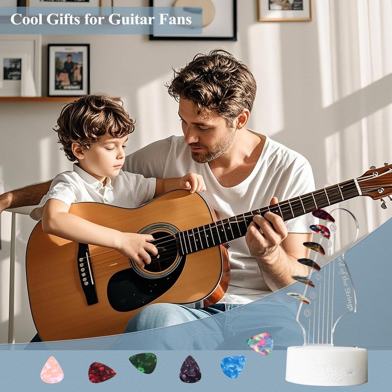 Posshe Guitar Pick Holder, Light Up Guitar Pick (USB Powered / Battery Powered) Display with Remote RGB 16-Color Pick Storage Rack, Acoustic Electric Bass Ukulele Violin Accessories Gift(Include 6 Picks) - Image 5